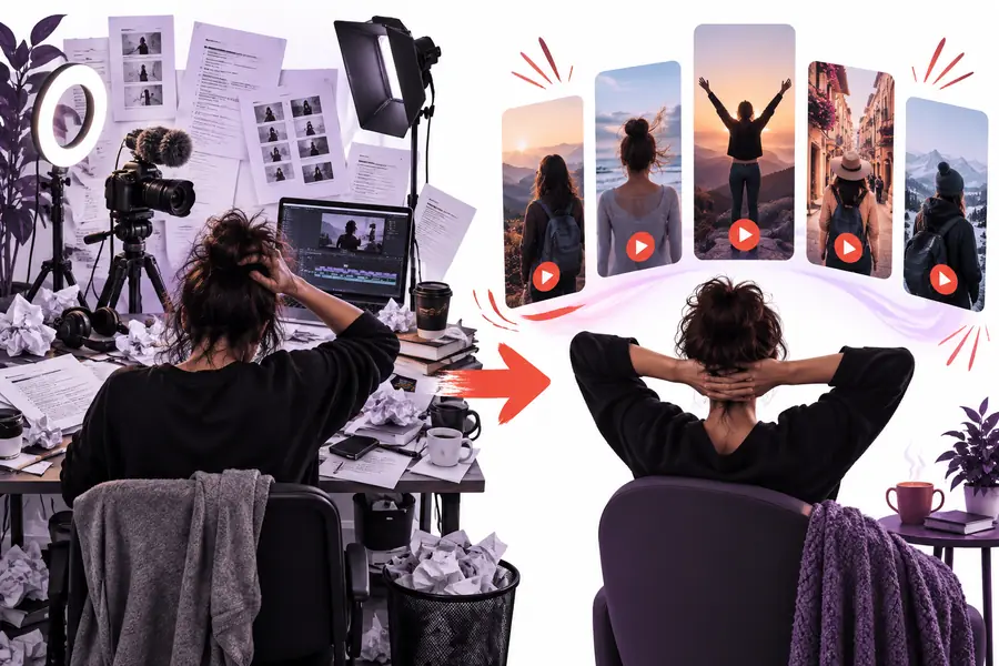 Beispiel einer illustrierten Videoszene ohne sichtbares Gesicht